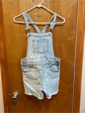 Cat & Jack Light Blue Denim Short Overalls size 10-12